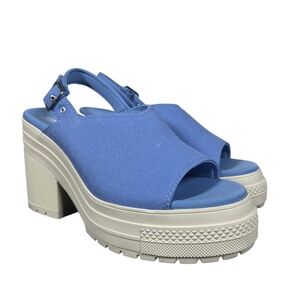 Converse Chuck 70 De Luxe Heel Slingback Platform Sandals Blue Women's 9.5